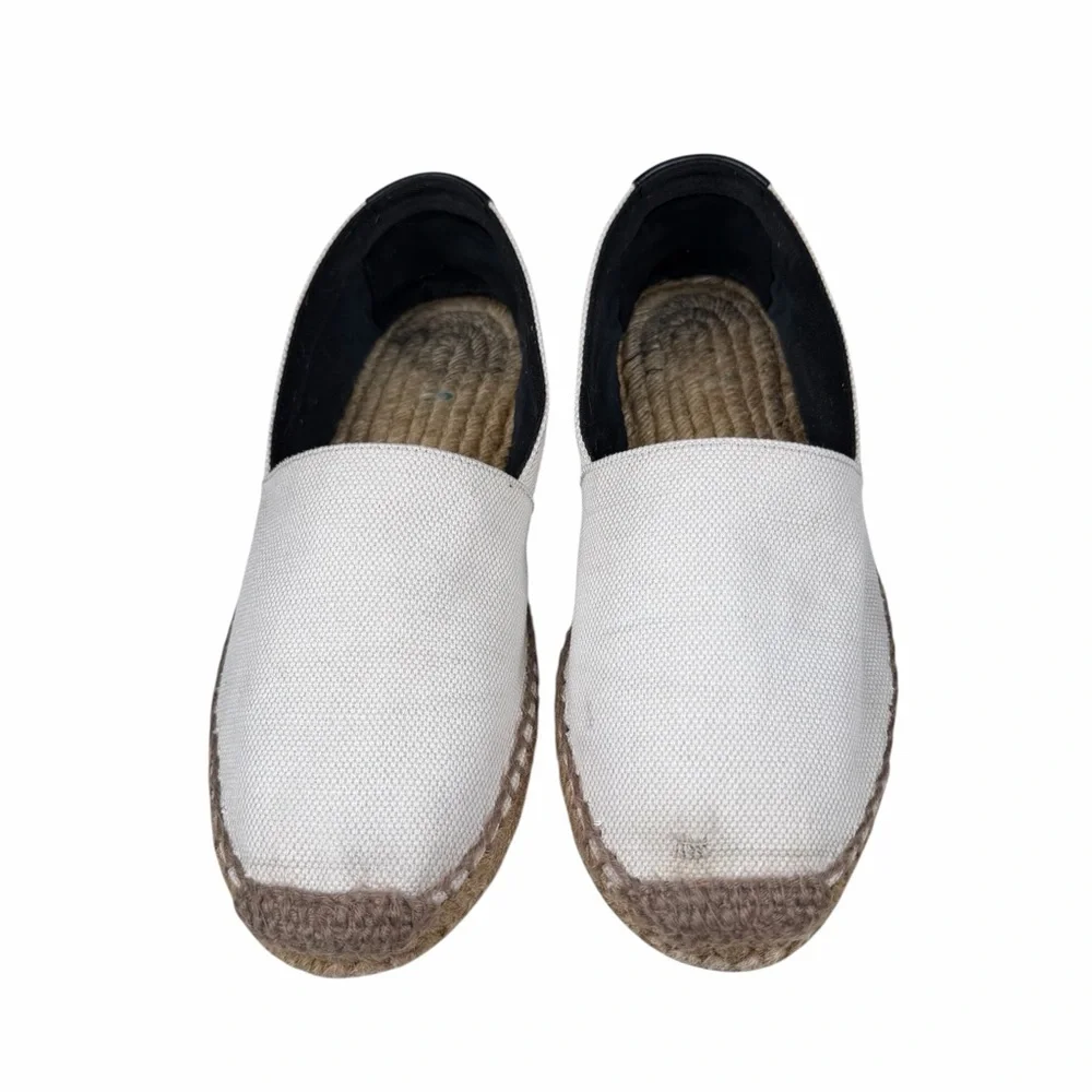 Saint Laurent Beige Canvas Espadrilles w Embroidered Logo Sz‎ 36